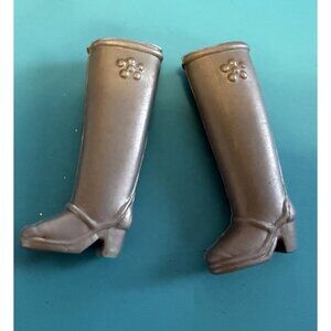 1970s Vintage Mary Quant Daisy Doll Replacement Gray Silver Boots Hong King